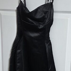 Elegant Black Satin Dress